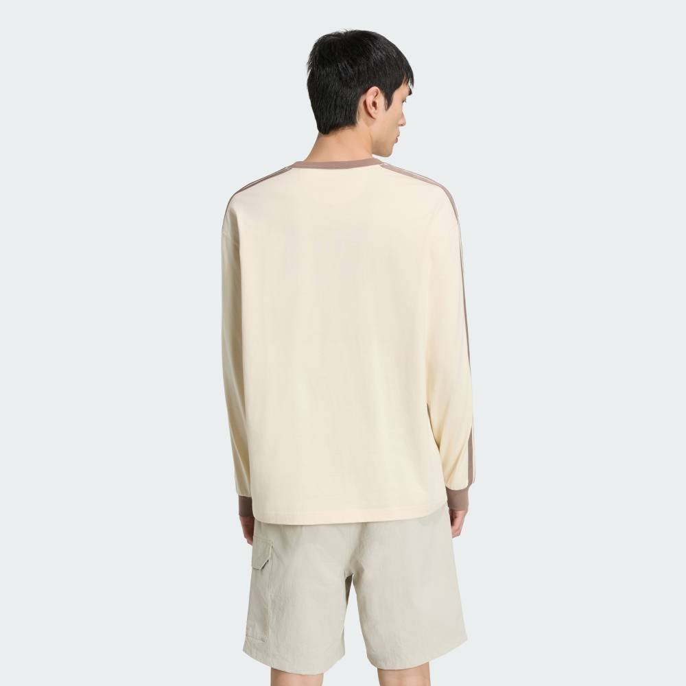 【公式】アディダス adidas 返品可 エッセンシャル プラス ルーズフィット スリーストライプス シングルジャージー 長袖Tシャツ アディダス トップス カットソー・Tシャツ ホワイト
