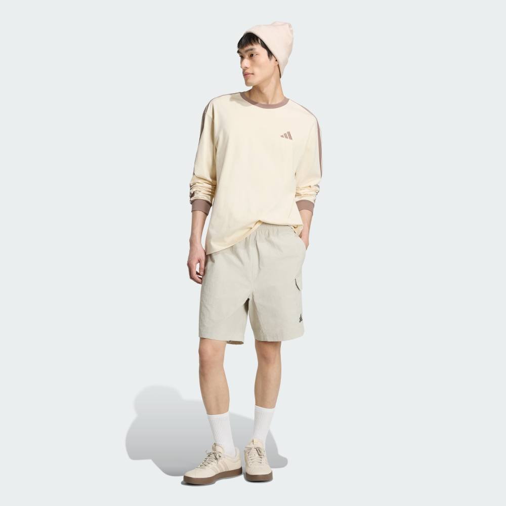 【公式】アディダス adidas 返品可 エッセンシャル プラス ルーズフィット スリーストライプス シングルジャージー 長袖Tシャツ アディダス トップス カットソー・Tシャツ ホワイト