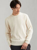 UNITED ARROWS green label relaxing カシミヤ ケーブル クルーネック ニット ユナイテッドアローズ アウトレット ニット 長袖ニット ホワイト グレー ブルー ネイビー