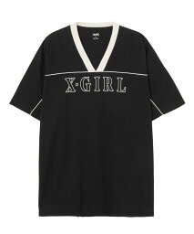 エックスガール ワンピース X-girl V-NECK BIG TEE DRESS ドレス X-girl エックスガール ワンピース・ドレス ワンピース ブラック ブラウン ホワイト【送料無料】