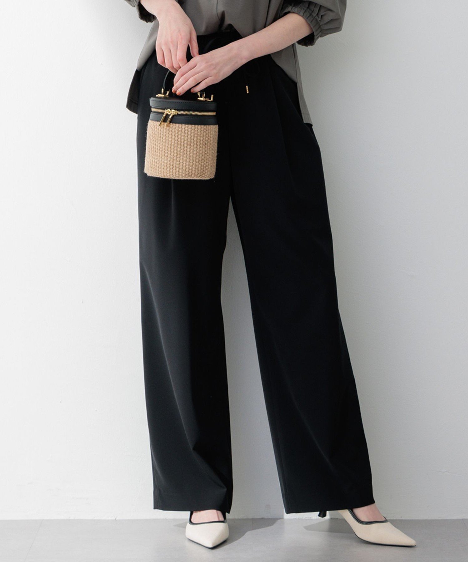 【SALE／20%OFF】23区 S 【洗える】2WAYストレッチツイル ワイドパンツ ニジュウサンク パンツ その他のパンツ ブラック グレー ベージュ【送料無料】