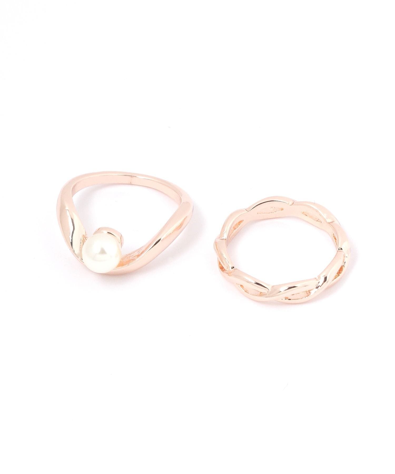 niko and ... 2SETパール風リング ニコアンド アクセサリー・腕時計 リング・指輪 イエロー ピンク グレーのサムネイル