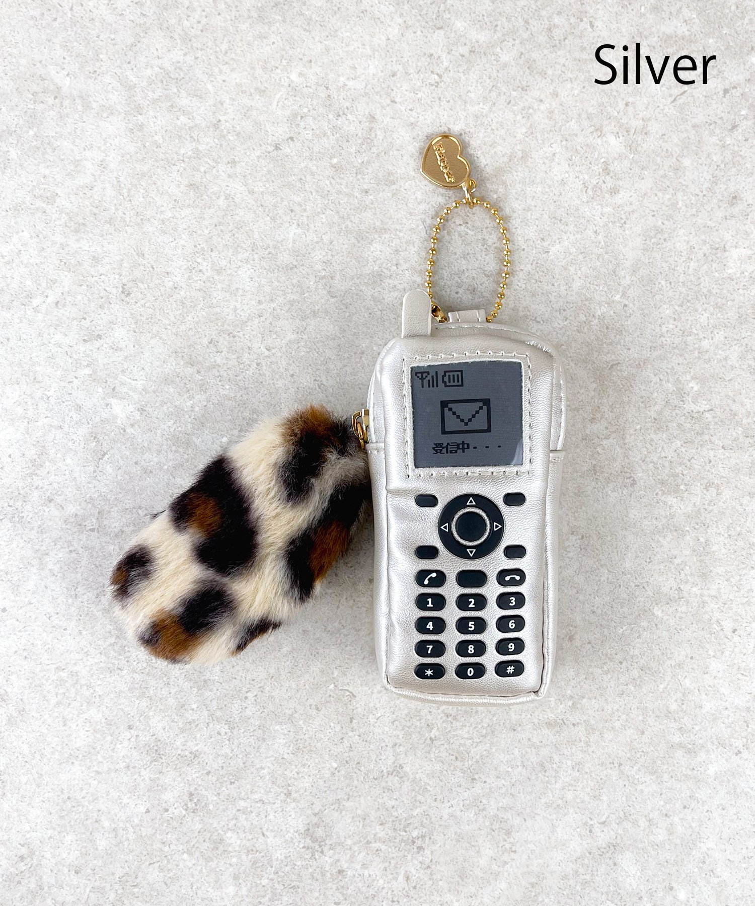 Magine FLAPPER フラッパー:PHSモチーフダイカットポーチ マージン 財布・ポーチ・ケース ポーチ ピンク シルバー