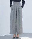 SAISON DE PAPILLON グレンチェックのハイウエストドカンパンツ セゾン・ド・パピヨン パンツ その他のパンツ グレー ブラウン【送料無料】