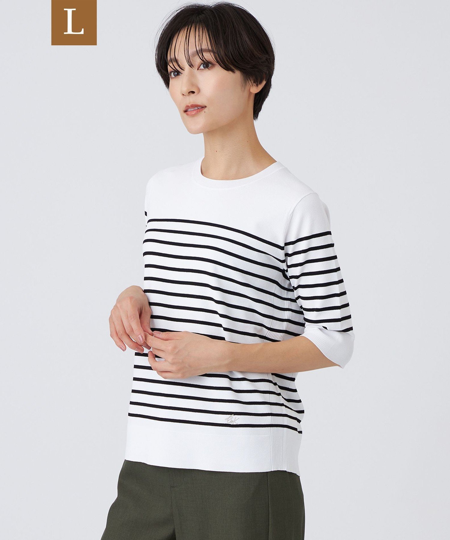 EVEX by KRIZIA 【L】【ウォッシャブル】レーヨンストレッチニットプルオーバー サンヨー エルサイズ ..