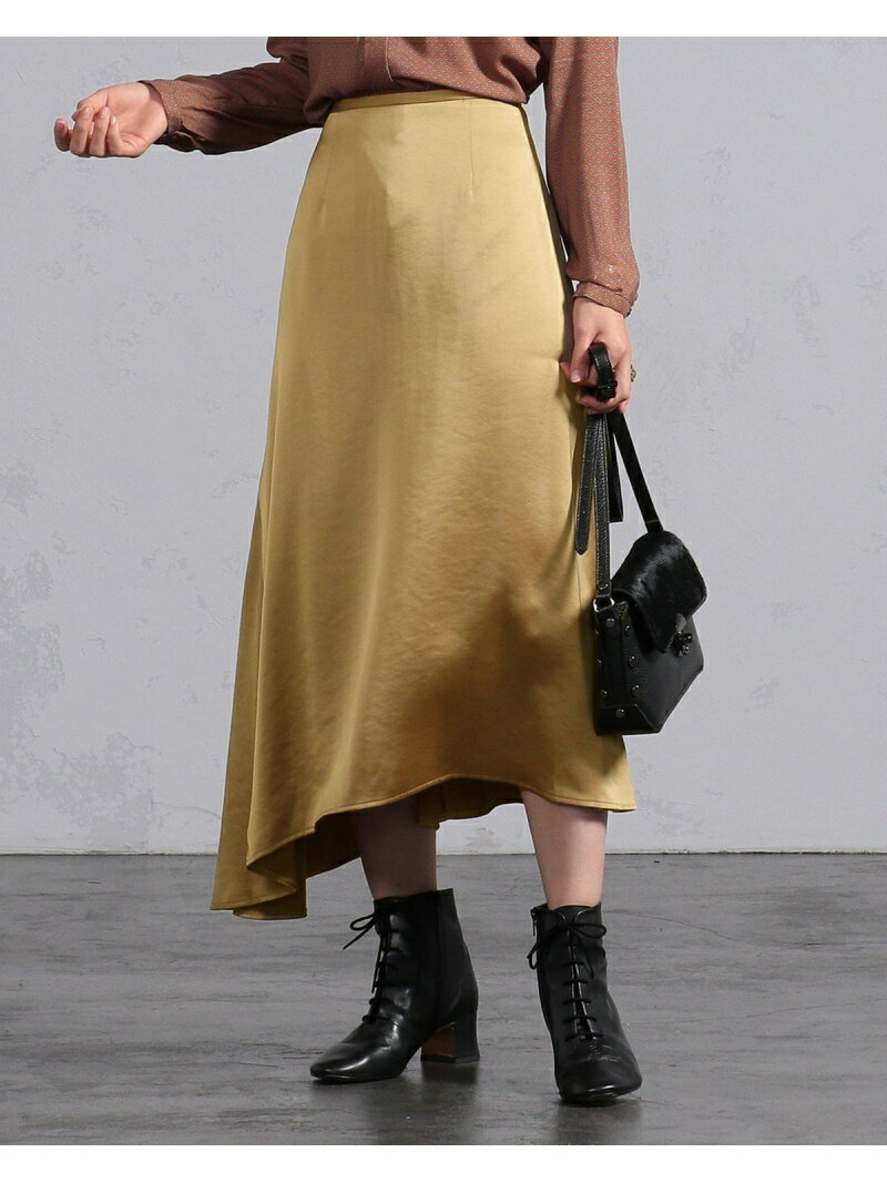 【SALE／80%OFF】BEAMS LIGHTS BEAMS LIGHTS /手洗い可能 マットサテン サイドアシメ スカート ビームス アウトレット スカート ロング・マキシスカート ゴールドのサムネイル