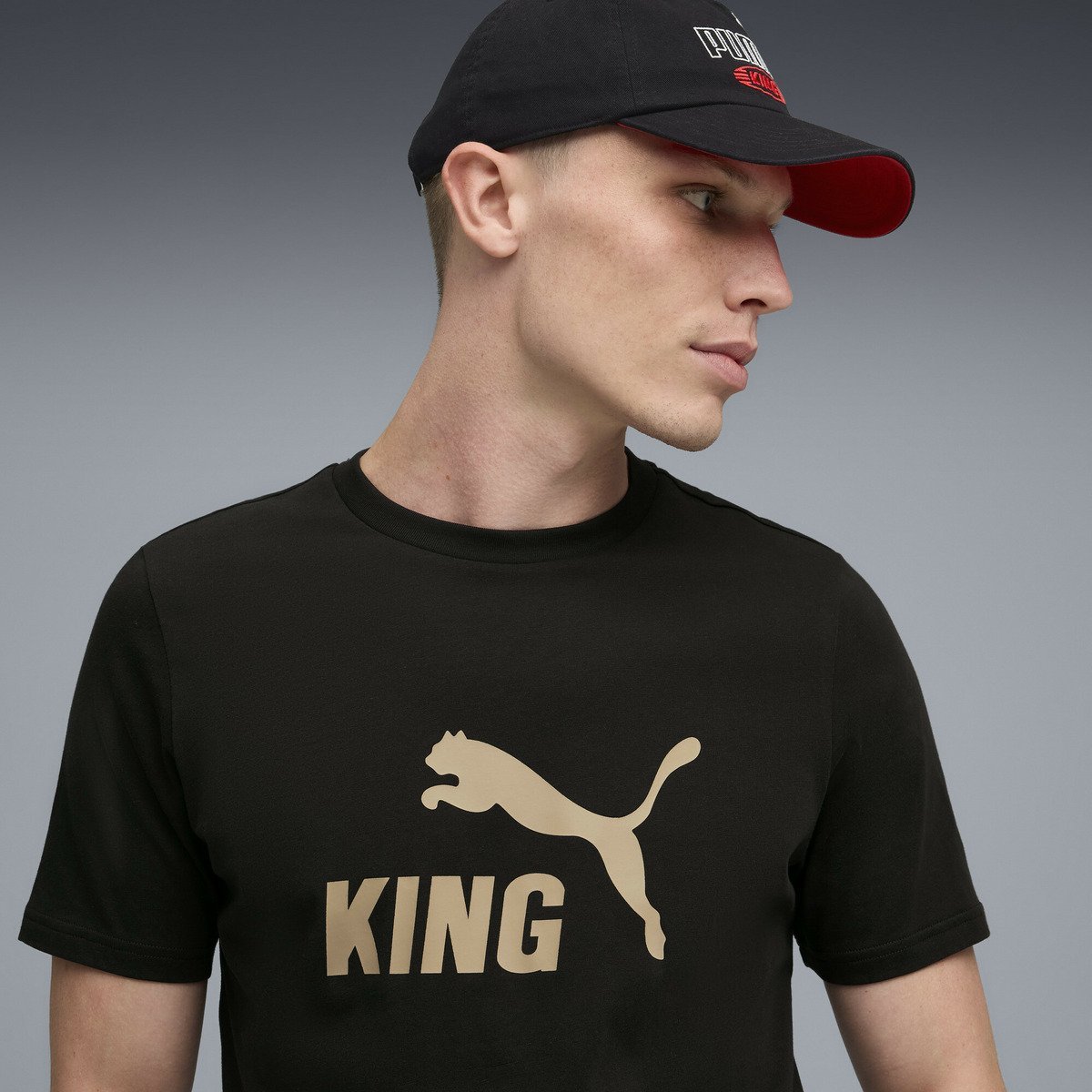 PUMA メンズ サッカー キング ロゴ 半袖 Tシャツ プーマ トップス カットソー・Tシャツ ブラック【送料無料】