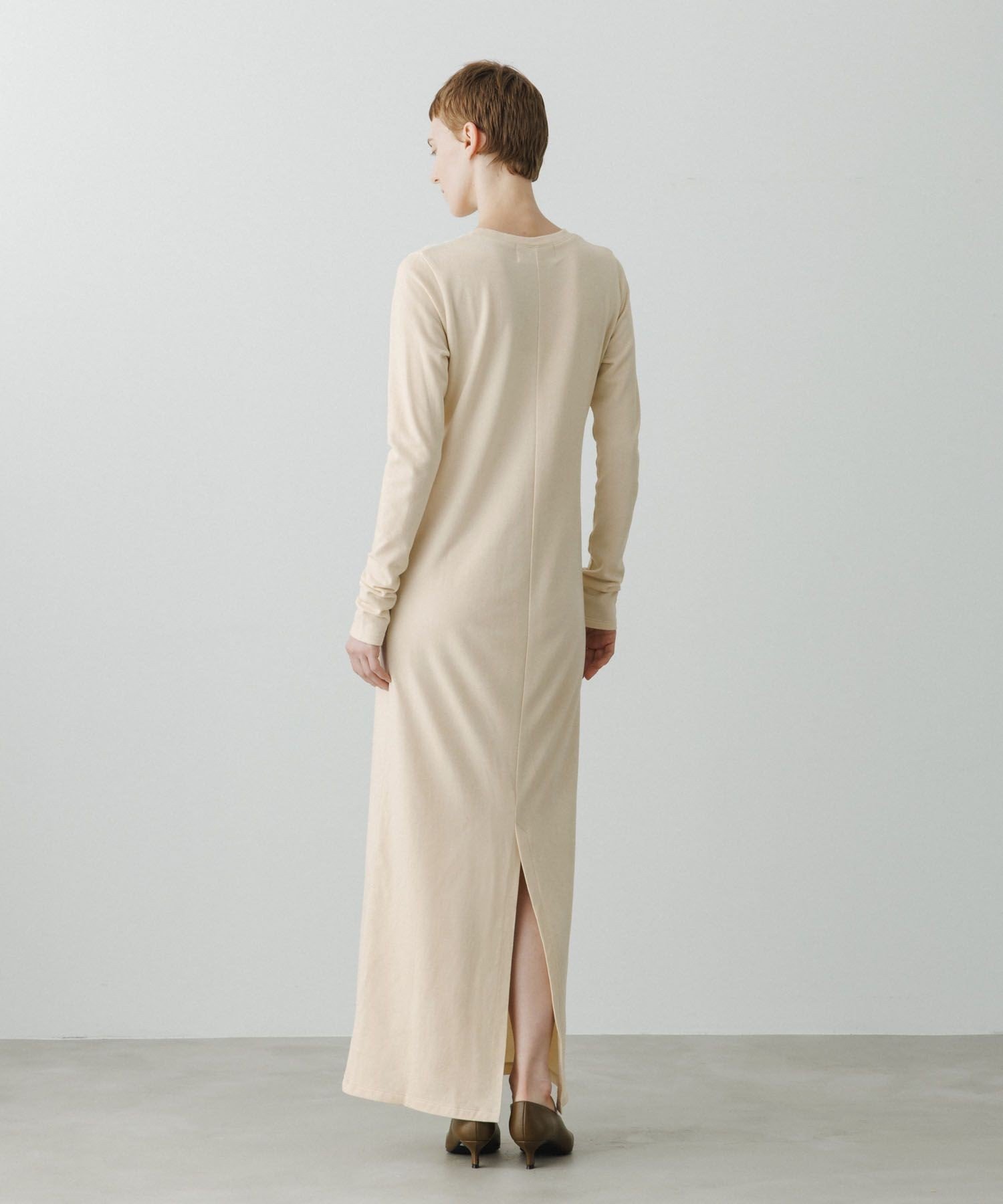 【SALE／50%OFF】ADAM ET ROPE' FEMME 【EMOELLE】ミニ裏毛ワンピース アダムエロペ ワンピース・ドレス ワンピース ベージュ ブラック【送料無料】