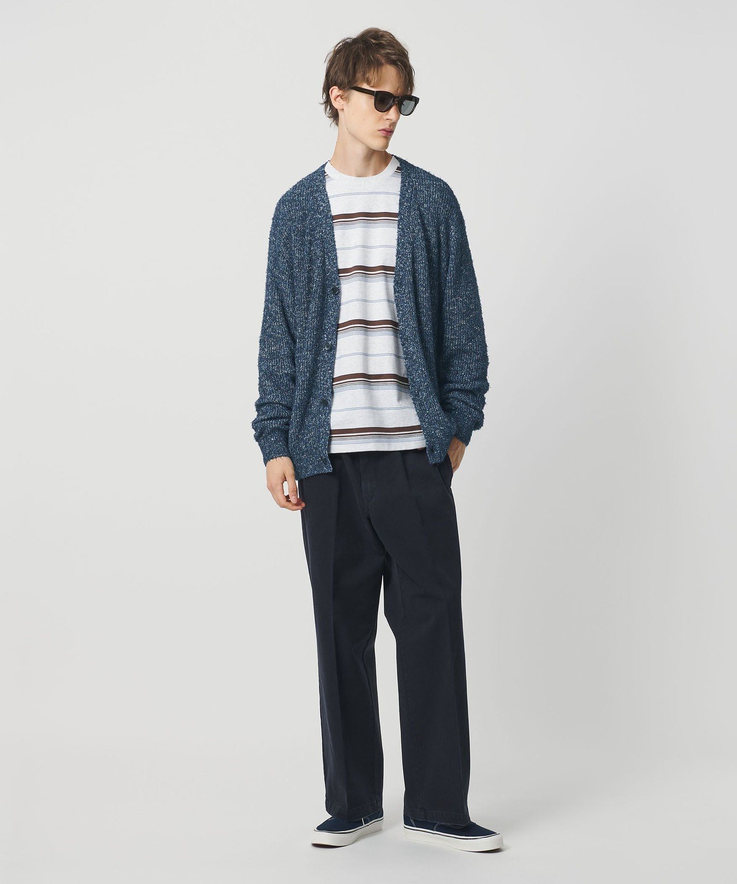 【SALE／30%OFF】California General Store ＜CGS.＞ミックス ジャギー アゼ カーディガン ユナイテッドアローズ アウトレット トップス カーディガン ネイビー【送料無料】