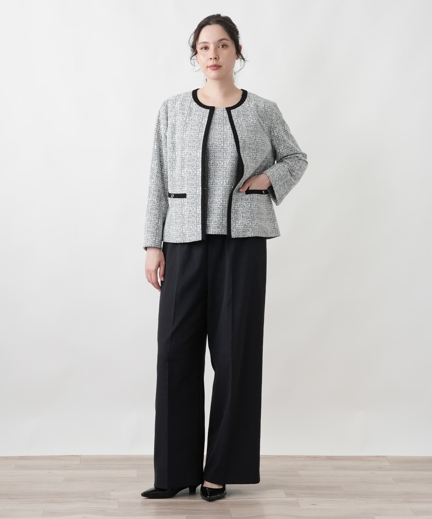 Leilian PLUS HOUSE ジャケット【Leilian WHITE LABEL】 レリアン プラスハウス ジャケット・アウター テーラードジャケット・ブレザー ブラック ネイビー