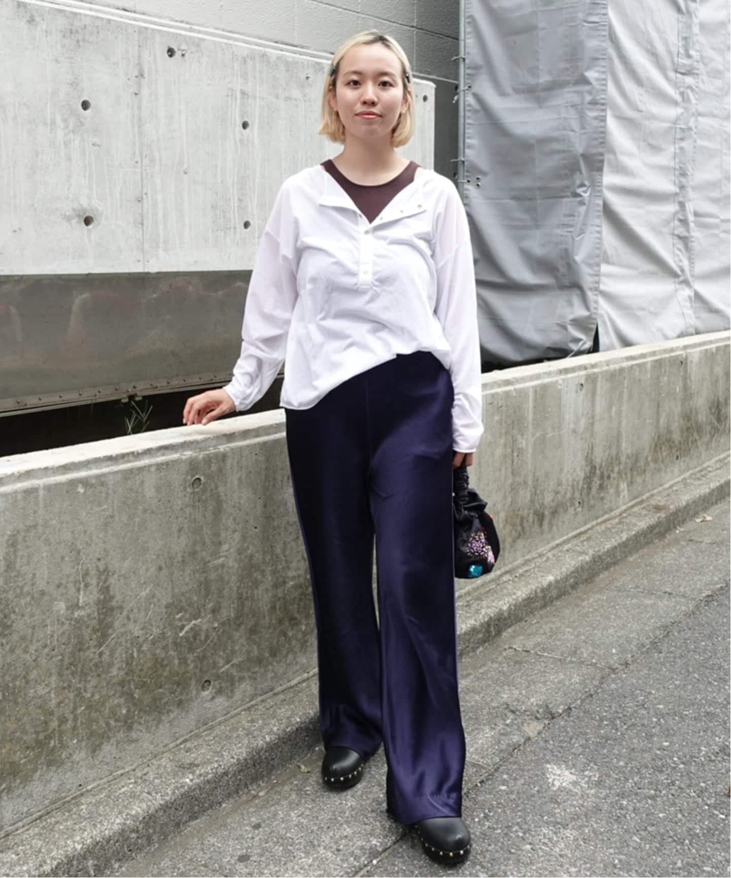 《追加3/予約》2WAYスナッププルオーバー エミリーウィーク トップス カットソー・Tシャツ ホワイト ベージュ