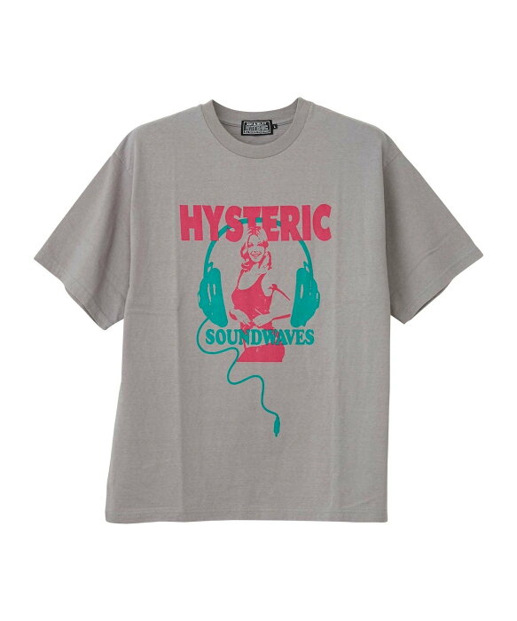 HYSTERIC GLAMOUR HYSTERIC GLAMOUR/(M)SOUNDWAVE Tシャツ ヒステリックグラマー カットソー Tシャツ グレー ブラック ホワイト【送料無料】