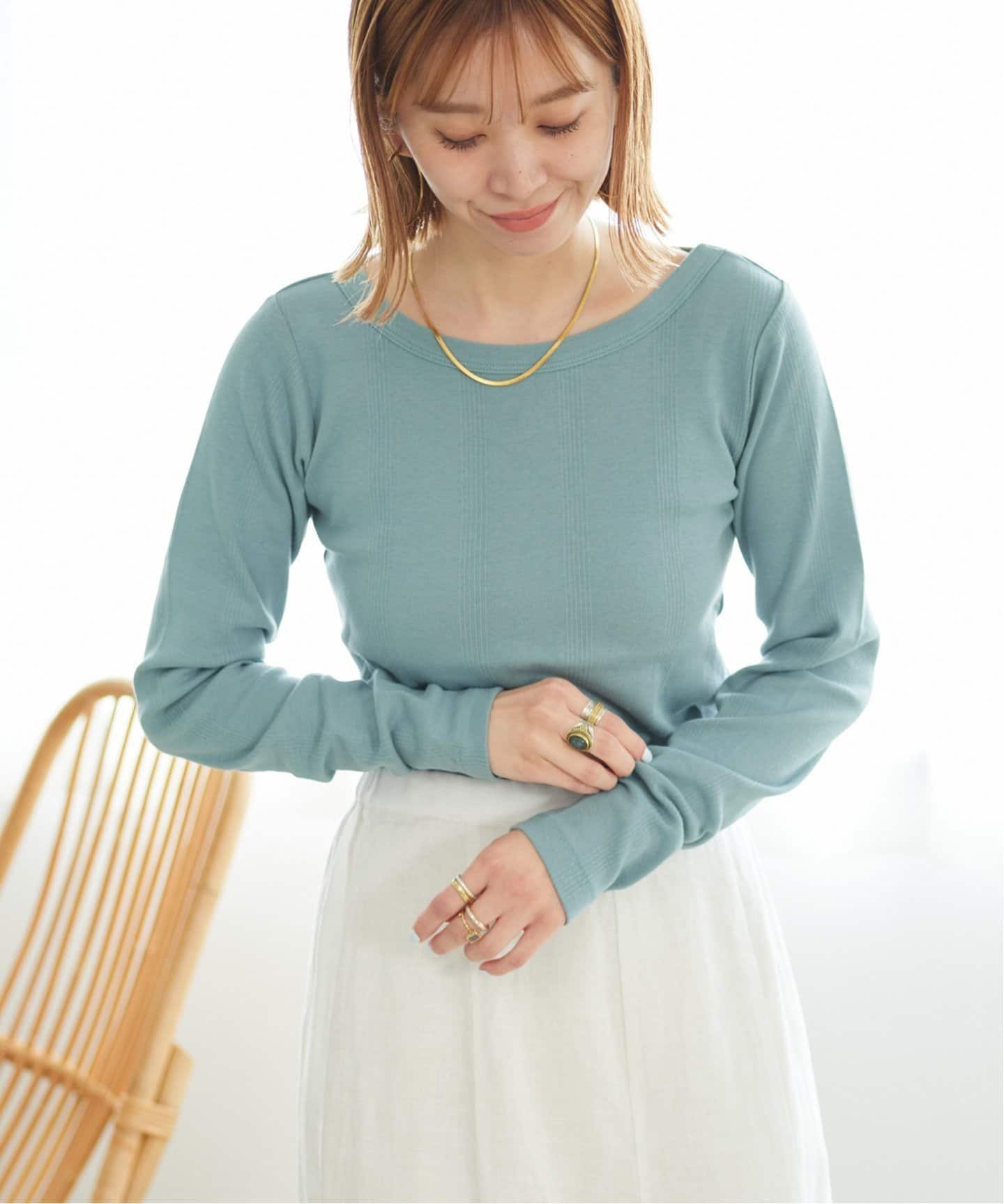 【SALE／30%OFF】B.C STOCK 【Miller/ミラー】 別注パネルリブロンTEE ベーセーストック トップス カットソー・Tシャツ ブルー ブラウン ネイビー オレンジのサムネイル