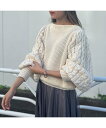 【SALE/40%OFF】Rouge vif la cle 【一部店舗限定】スリーブ ケーブルニット ルージュ・ヴィフ ラクレ トップス ニット ピンク グレー ホワイト【送料無料】