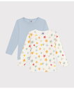 【SALE/10%OFF】PETIT BATEAU 長袖Tシャツ2枚組 プチバトー インナー・ルームウェア その他のインナー・ルームウェア【送料無料】