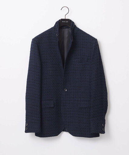 【SALE/30%OFF】MICHEL KLEIN HOMME 編みチェック柄コンバーチブルジャケット ミッシェルクランオム ジャケット・アウター テーラードジャケット・ブレザー ベージュ ネイビー【送料無料】