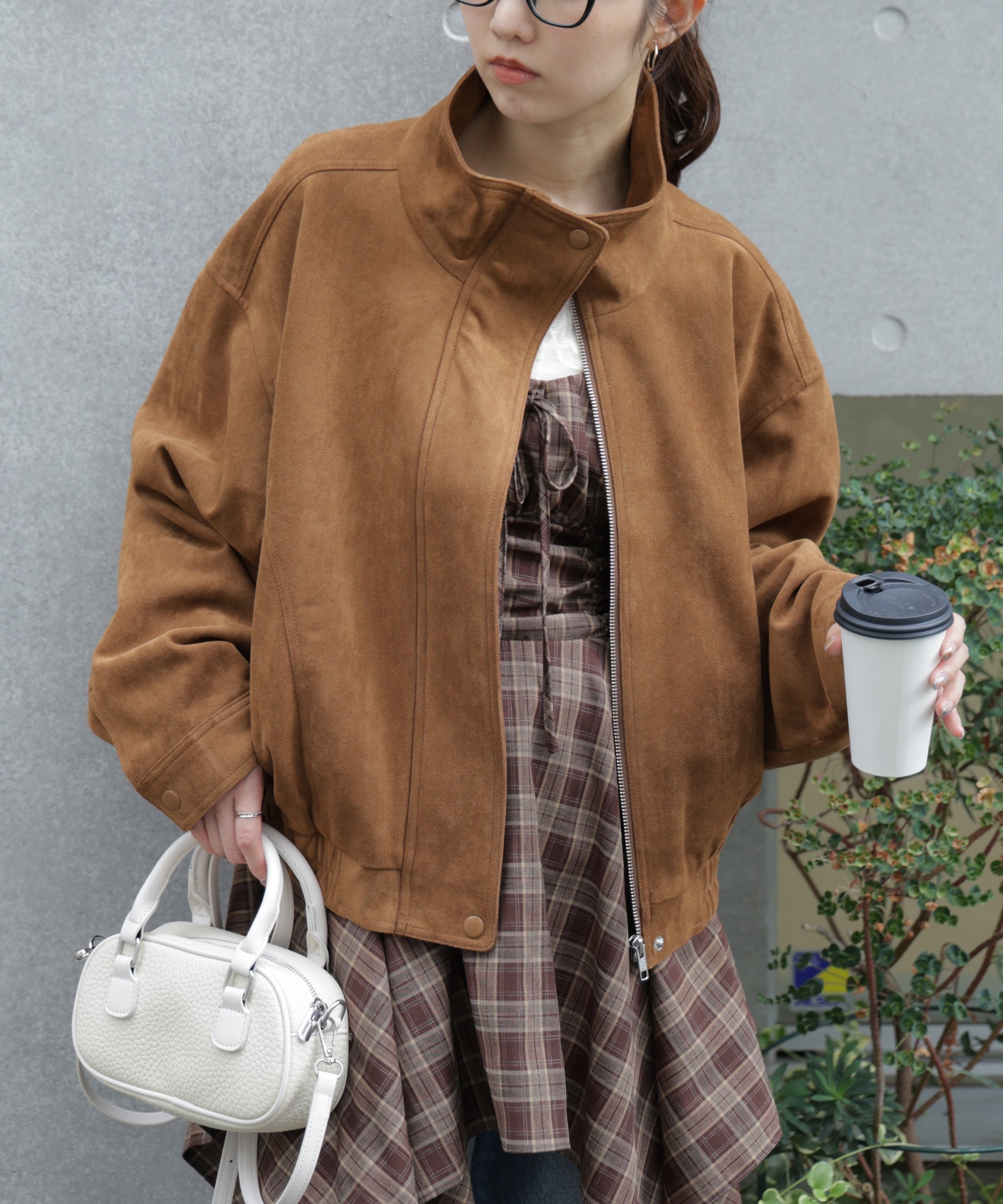 FREE'S MART スタンド合皮ブルゾン フリーズ マート ジャケット・アウター ブルゾン・ジャンパー ブラック ブラウン【送料無料】のサムネイル