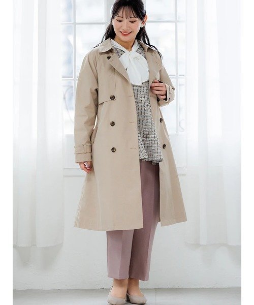 【SALE／37%OFF】Re-J&SUPURE ロングトレンチコート リジェイアンドスプル ジャケット・アウター その他のジャケット・アウター ベージュ ホワイト【送料無料】