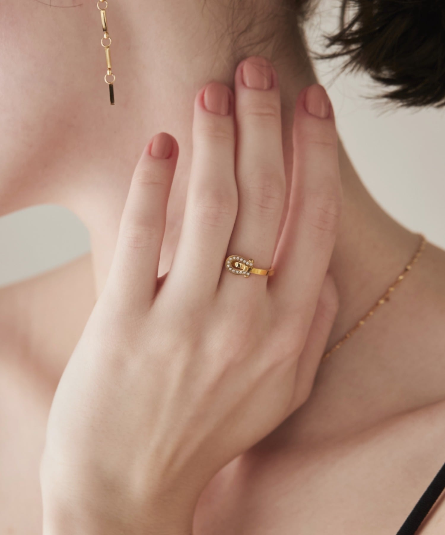 ' 【 金属アレルギー対応 】 ホースシュービジュー リング サージカルステンレス シーテ アクセサリー・腕時計 リング・指輪 シルバー ゴールド