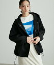 ADAM ET ROPE' FEMME 【サステナブル】フーディーブルゾン アダムエロペ ジャケット・アウター ブルゾン・ジャンパー グリーン ホワイト ブラッ...