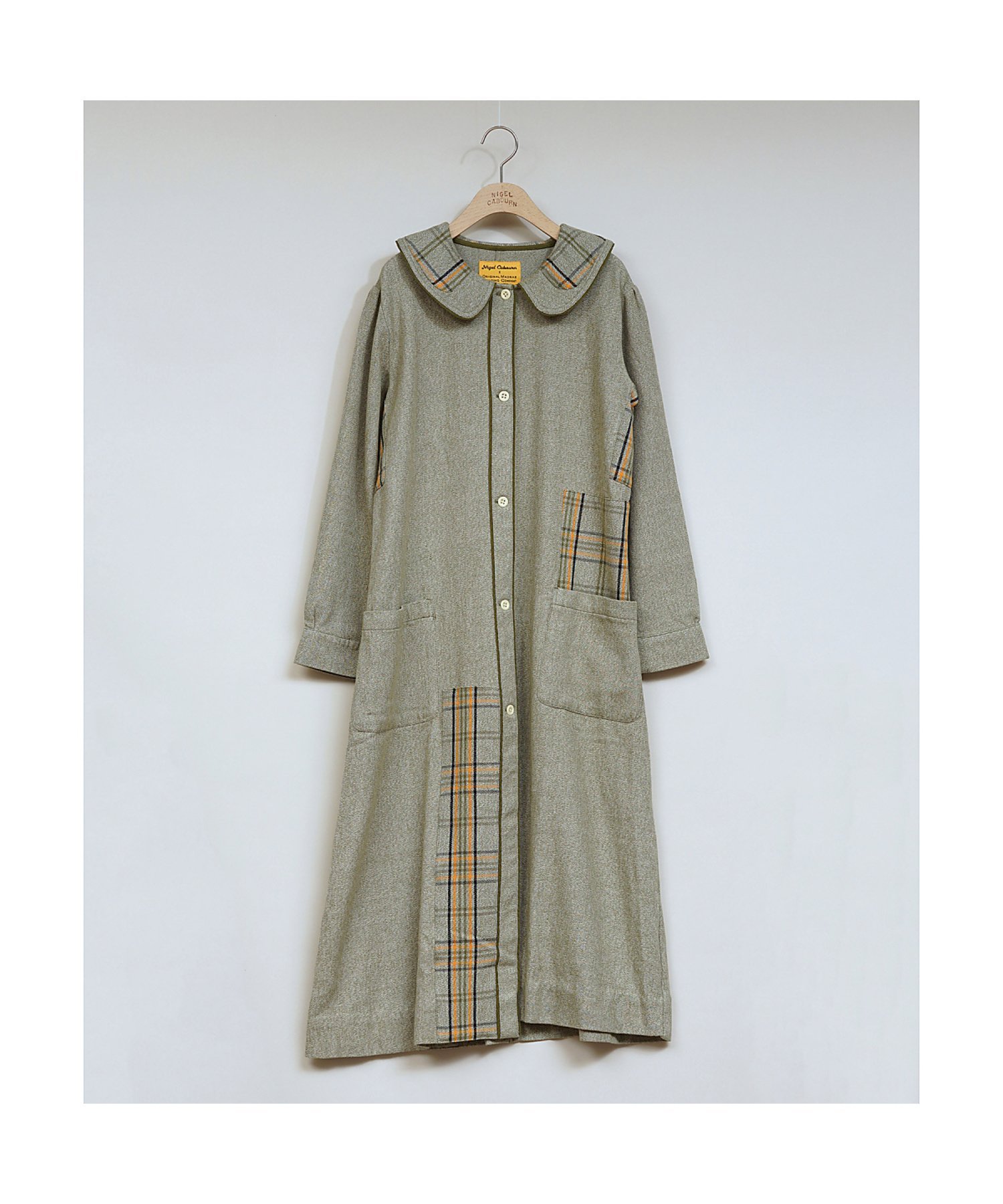 【SALE／40%OFF】Nigel Cabourn WOMAN / ナイジェル・ケーボン × オリジナルマドラス・トレーディングカン ナイジェル・ケーボン ワンピース・ドレス シャツワンピース グリーン【送料無料】
