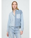 【SALE/40%OFF】GAP (W)デニム クロップド ビッグシャツ ギャップ トップス シャツ・ブラウス ブルー【送料無料】(4)