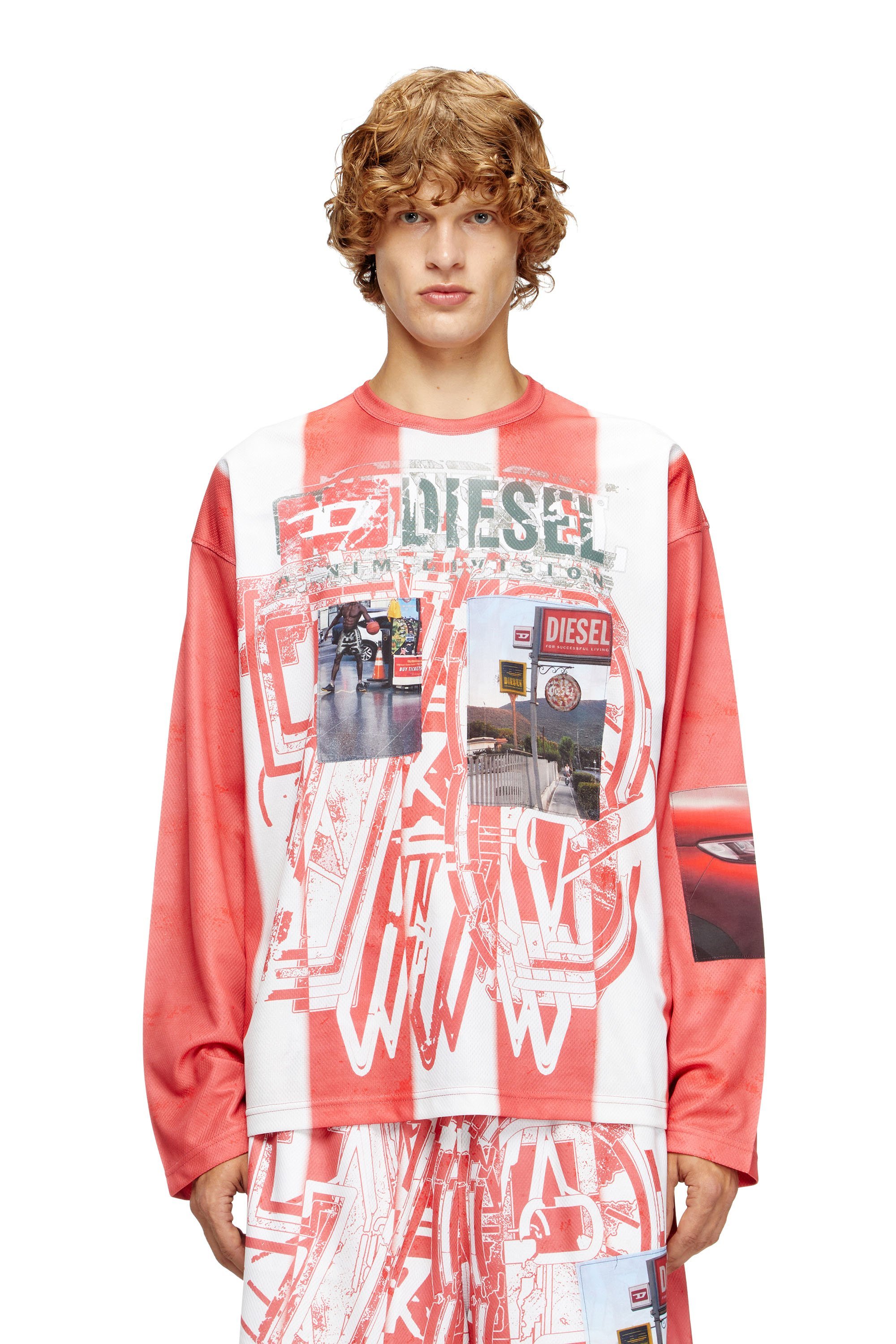 DIESEL グレー/レッド 長袖カットソー M 楽天市場】長袖tシャツ(ブランドディーゼル・長さ(袖)長袖