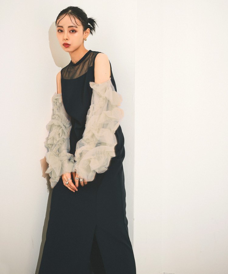 【SALE/40%OFF】ANDRESD detached sleeve dress ドノバン ワンピース・ドレス ドレス ネイビー グレー ブラック【送料無料】