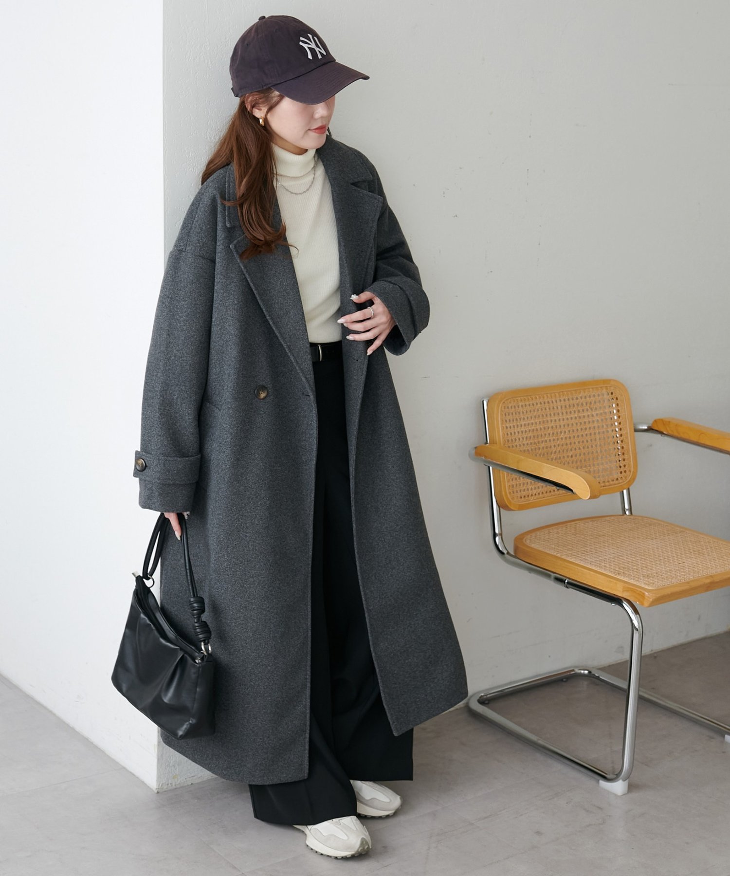 Discoat 【WEB限定】ダブルロングコート ディスコート ジャケット・アウター その他のジャケット・アウター ホワイト ブラウン グレー ブラック【送料無料】のサムネイル