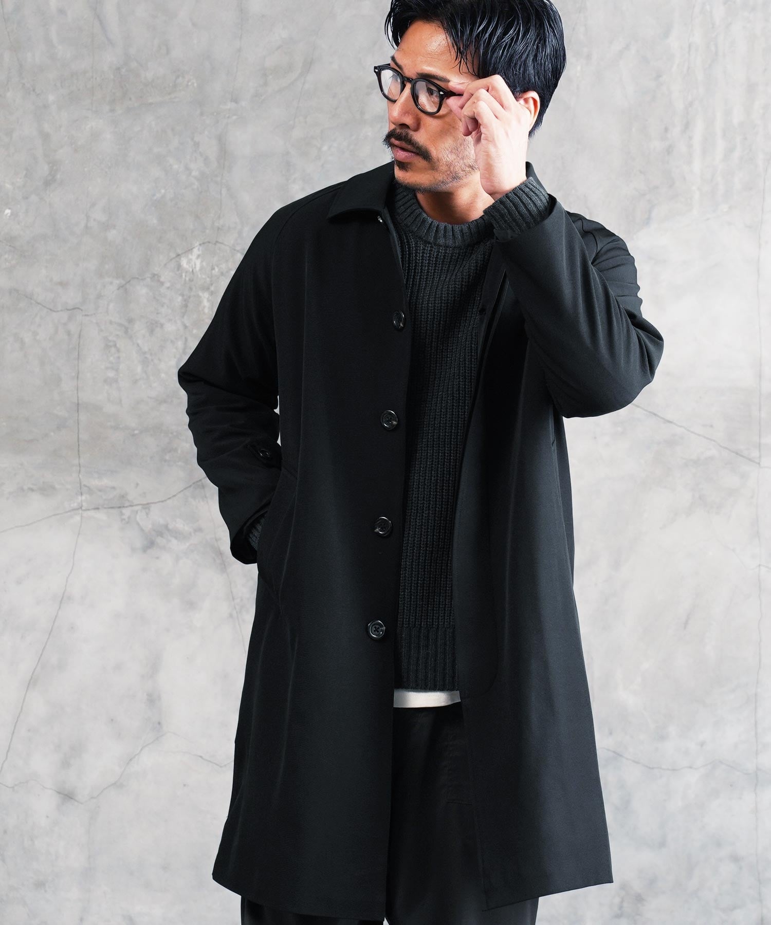 JIGGYS SHOP SELECT TPUステンカラーコート バルマカーンコート ロングコート ストレッチ 25AW ジギーズショップ ジャケット・アウター ...