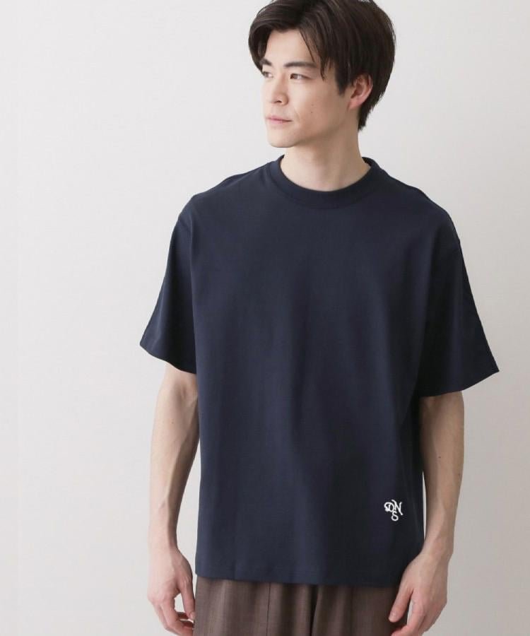 【SALE／10%OFF】Dessin 【洗える】和歌山ローズぺトールTシャツ デッサン トップス カットソー・Tシャツ ホワイト ネイビー【送料無料】