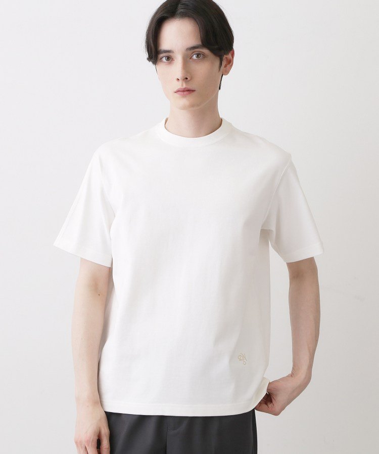 【SALE／10%OFF】Dessin 【洗える】和歌山ローズぺトールTシャツ デッサン トップス カットソー・Tシャツ ホワイト ネイビー【送料無料】