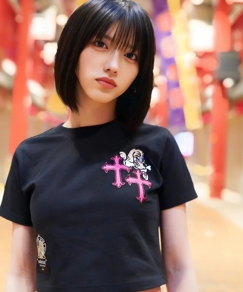 【GALFY×GALLIS ADDICTION】別注十字架わんわんSS Tee(MENS/WOMENS) ジャックローズ トップス カットソー・Tシャツ ホワイト ブラック