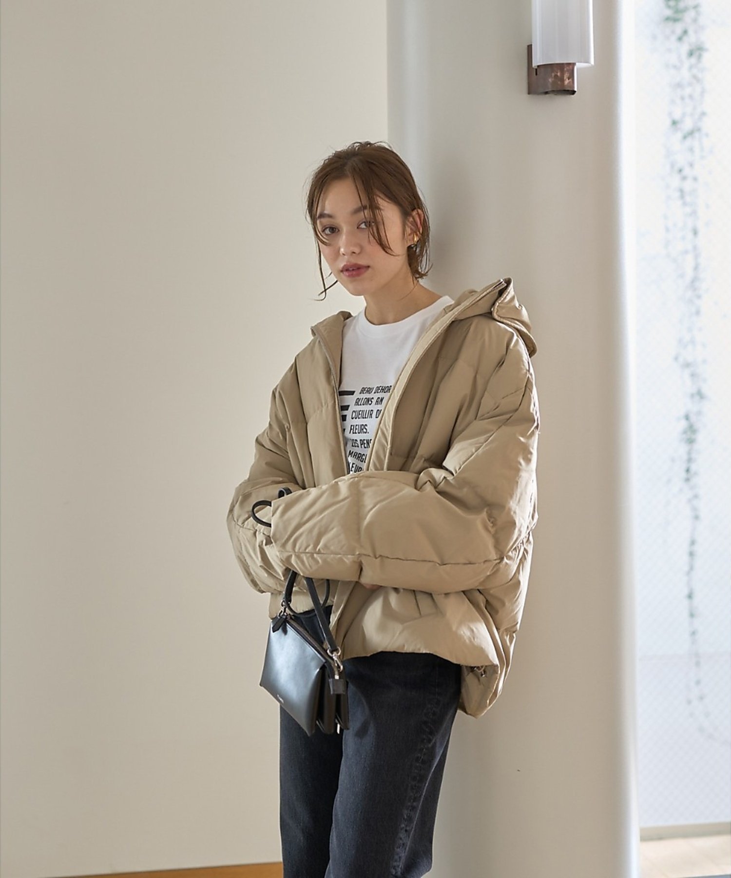 Rouge vif la cle 【upper hights/アッパーハイツ】Olten ダブルジップショートダウ ルージュ・ヴィフ ラクレ ジャケット・アウター ダウンジャケット・ダウンベスト ベージュ グレー