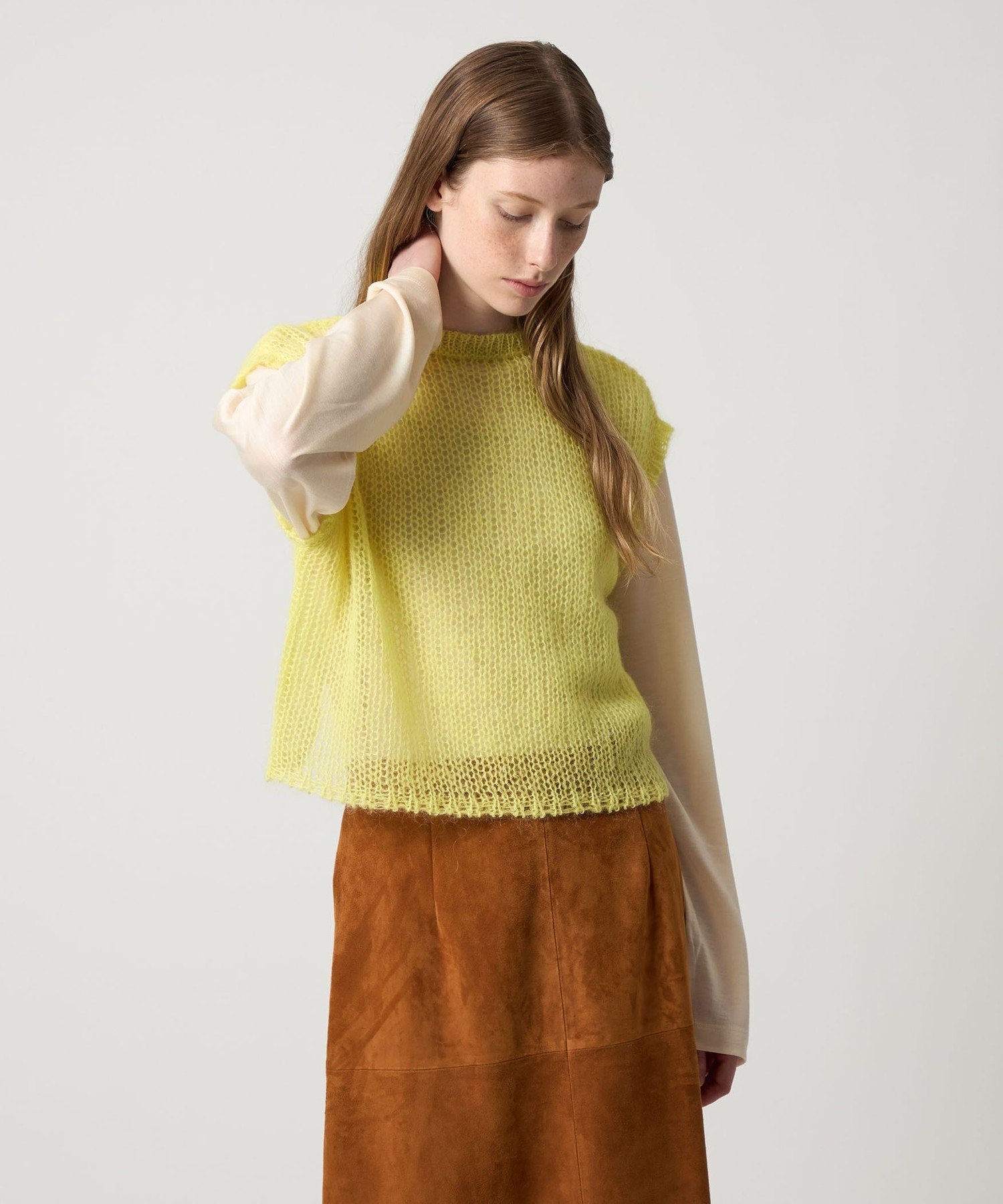 【SALE／50%OFF】Steven Alan ＜Steven Alan＞モヘヤ ミックス ニット ベスト ユナイテッドアローズ アウトレット トップス ベスト・ジレ イエロー レッド【送料無料】 stylife-15717524 Rakuten Fashion サンプル画像2