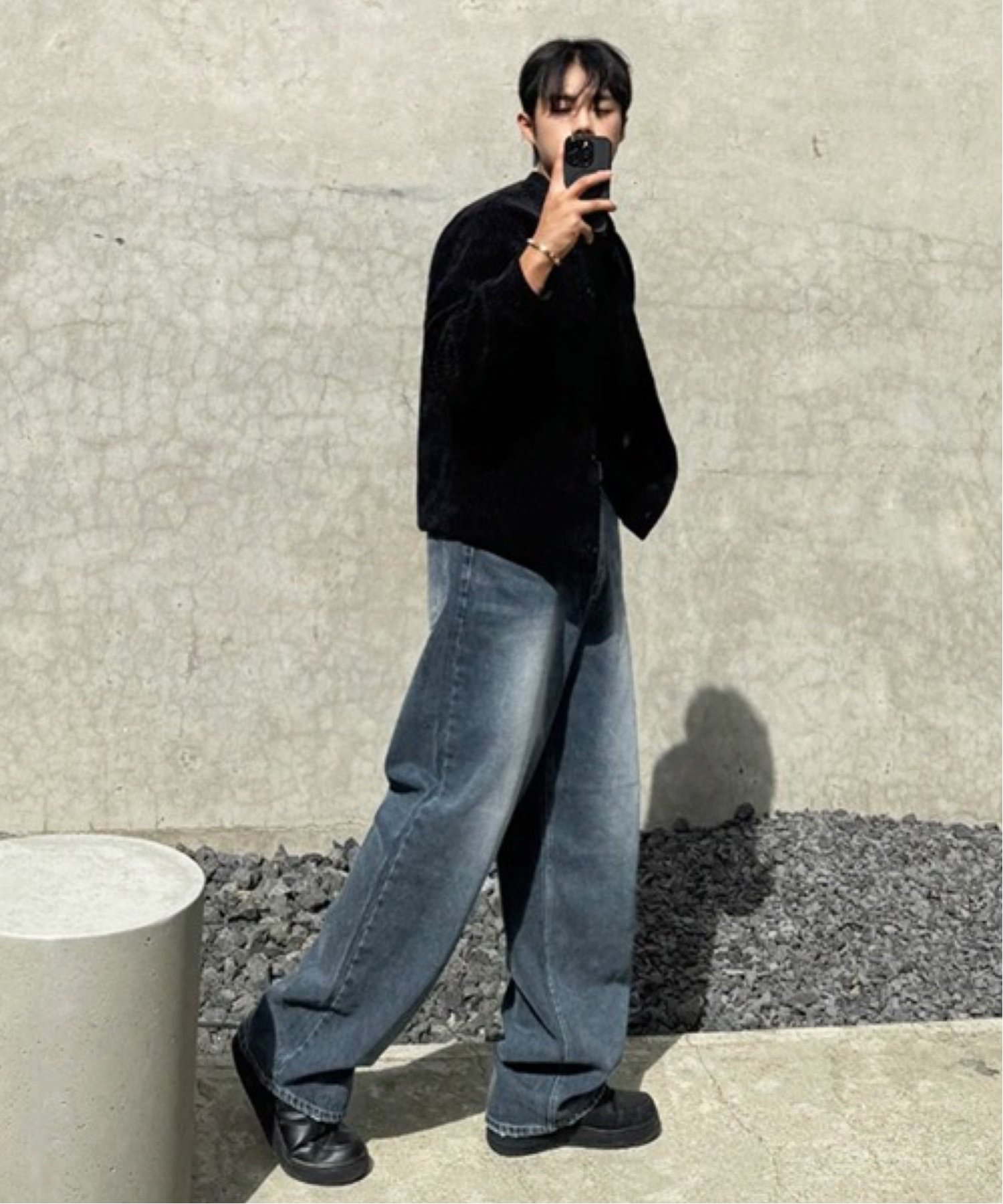 NOWLE NOWLE/(M)【NOWLE】ヴィンテージライク ルーズフィットデニム / 90s バギーシルエット パンツ チェルカ パンツ ジーンズ・デニムパンツ ブルー