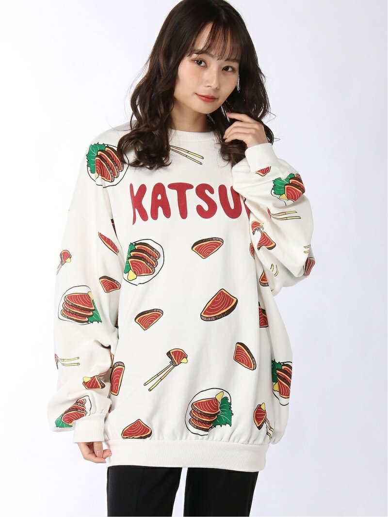 PUNYUS (W)カツオのたたき総柄スウェット プニュズ トップス スウェット・トレーナー ホワイト【送料無料】のサムネイル