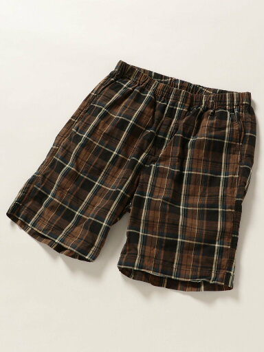 Cotton Linen Shorts 713-37-0009: Brown Cotton Linen Shorts 713-37-0009: Brown