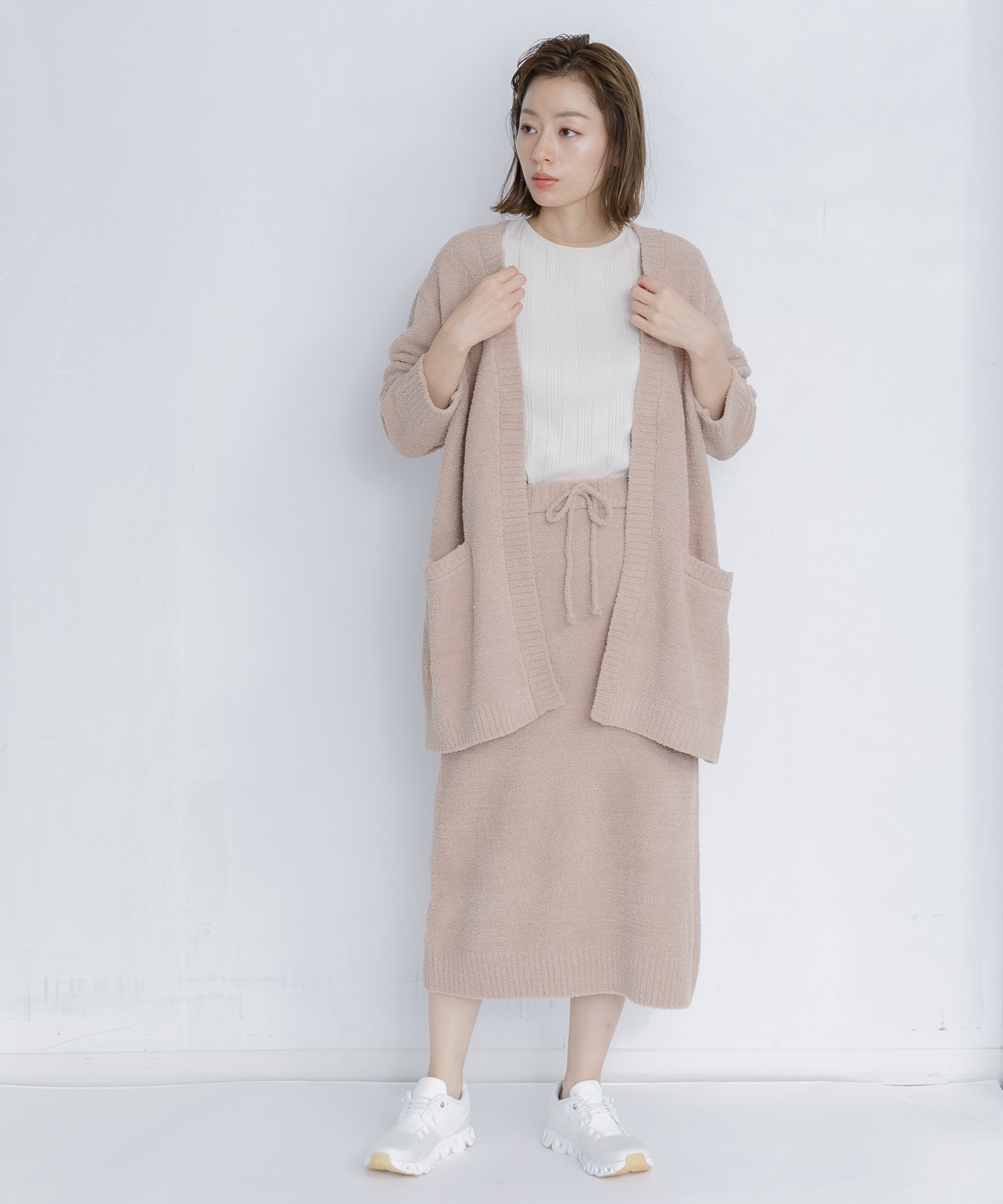 nestwell ウィメンズセット(CARDIGAN & SKIRT) ネストウェル インナー・ルームウェア その他のインナー・ルームウェア ベージュ グレー ブラック グリーン【送料無料】