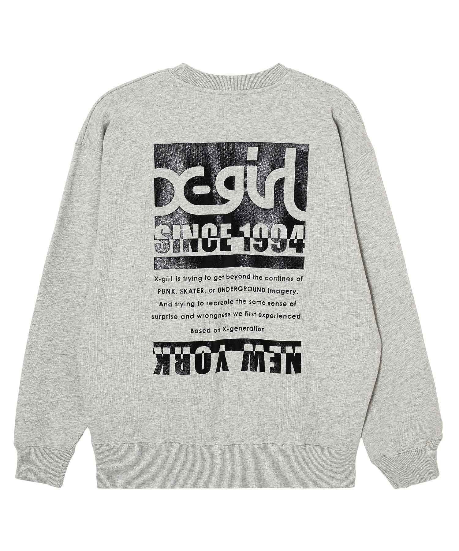 X-girl BICOLOR BOX LOGO SWEAT TOP スウェット トレーナー X-girl エックスガール トップス スウェット トレーナー グレー ブラック ピンク【送料無料】