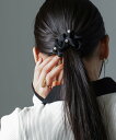 NANO universe サテン&オーガンシュシュセット ナノユニバース ヘアアクセサリー その他のヘアアクセサリー ブルー ブラック