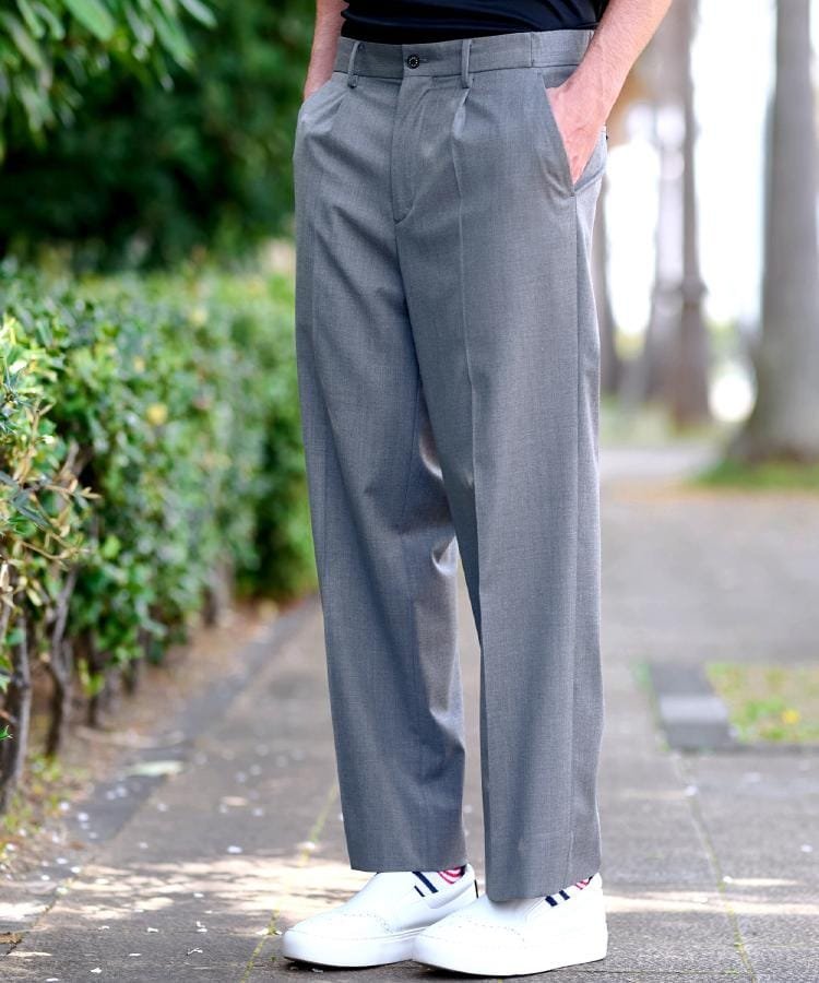 DRESSTERIOR ウールブレンド イージーワイドパンツ ドレステリア パンツ その他のパンツ ブラック【送料無料】