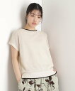 【SALE/30%OFF】THE SHOP TK フレンチスリーブメッシュニットタンクセット【洗える】 ザ ショップ ティーケー トップス アンサンブル ブルー ブラウン ブラック ホワイト