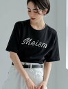 【SALE/20%OFF】MEISM スムースコットンパールロゴTシャツ リエディ トップス カットソー・Tシャツ ブラック ホワイト【送料無料】
