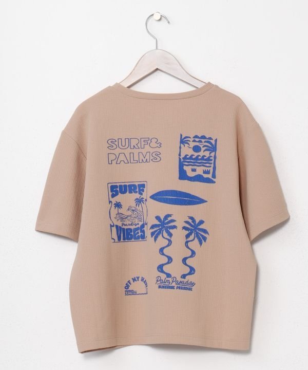 Kahiko 【カヒコ】レイキーTシャツ【SURF&Palms】 アミナコレクション トップス カットソー・Tシャツ ベージュ ホワイト ブラック