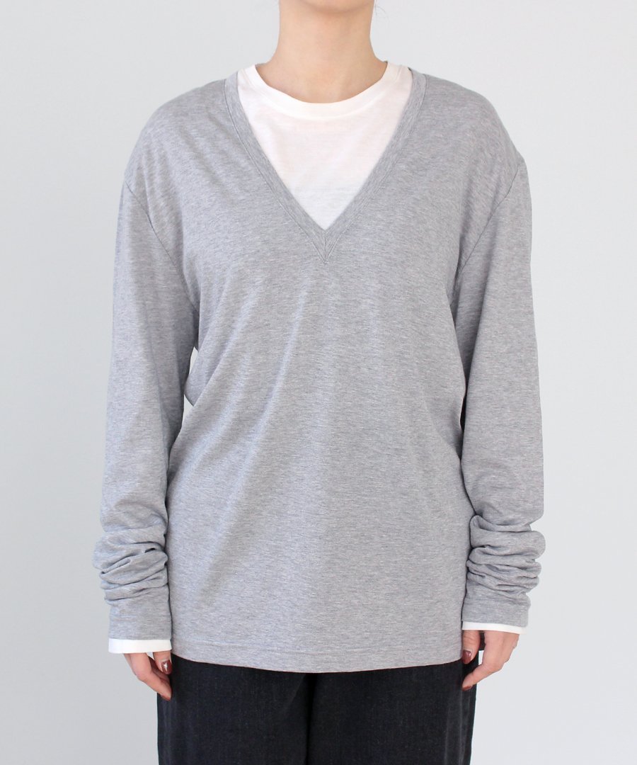 VネックロンT ディアナドット トップス カットソー・Tシャツ ブラック