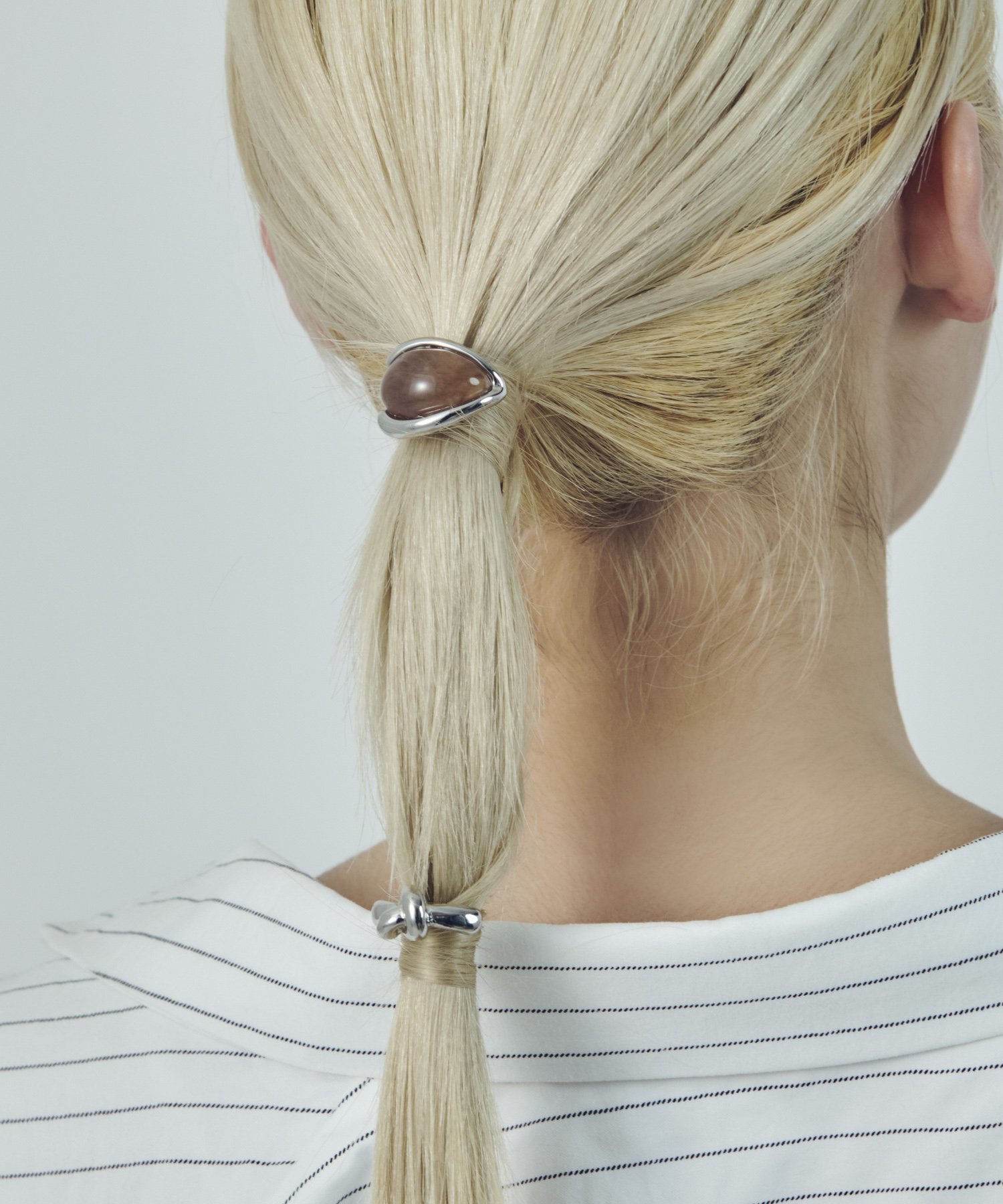 GOLDY オーバル x ノット セット ヘアカフ ゴールディ ヘアアクセサリー その他のヘアアクセサリー ホワイト ブラウン グリーン