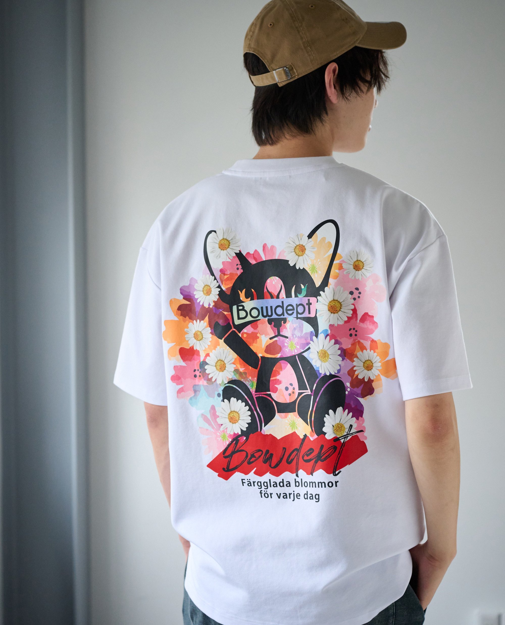 YEVS 【Bow dept】前後PT花Tシャツ【ユニセックス】 イーブス トップス カットソー・Tシャツ ホワイト