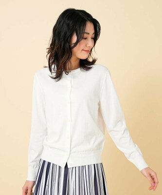 【SALE/40%OFF】UNTITLED 【11色展開/アンサンブル可能】コットンカーディガンニット アンタイトル トップス カーディガン ブルー ピンク グレー ブラック グリーン レッド ネイビー ホワイト【送料無料】