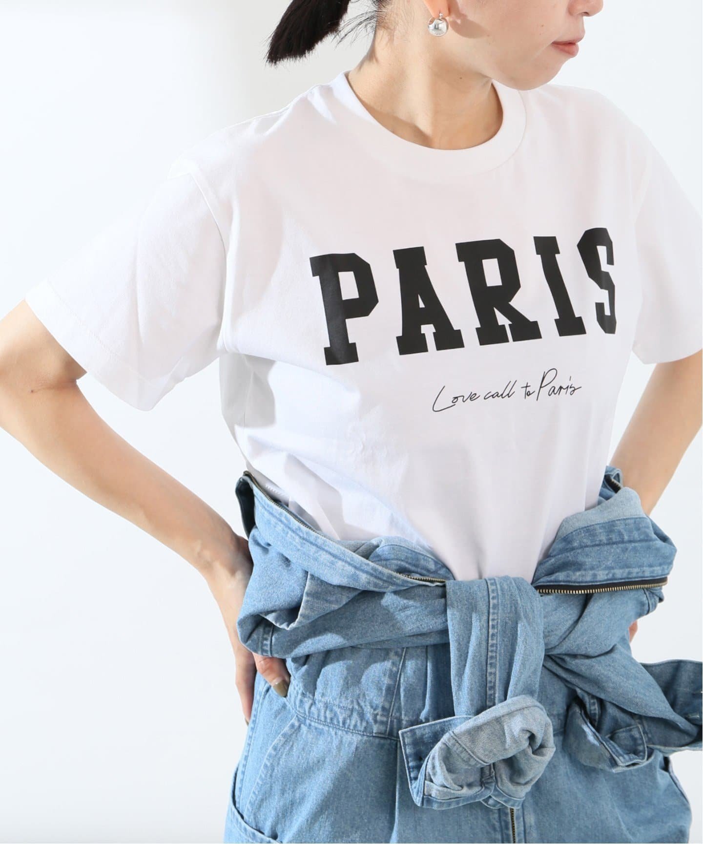 VERMEIL par iena 《追加》PARISロゴTシャツ ヴェルメイユ パー イエナ トップス カットソー Tシャツ ホワイト ネイビー【送料無料】